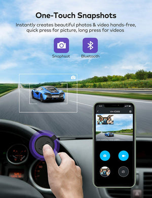 Dual Dash Cam, VAVA 2K Front and 1080P Cabin or 2.5K 30fps Single Front Car Camera, Both Sony Sensor, Infrared Night Vision, App Control & 2" LCD Display, Parking Mode, Built-in GPS for Uber & Lyft