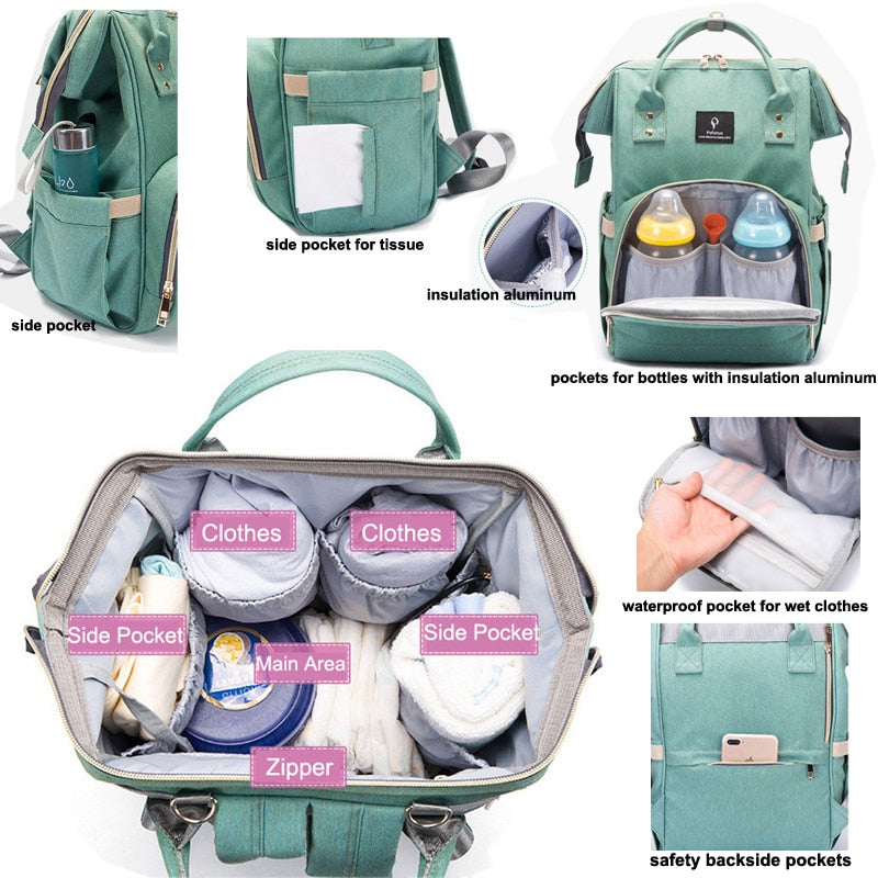 Baby diaper nappy bag kits mummy maternity travel backpack - lionhuntshop