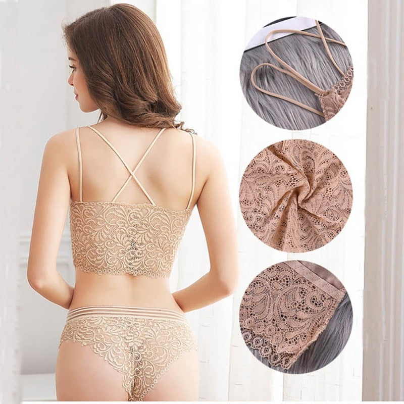 Women Sexy Transparent Lace Bra and Panty Set - lionhuntshop