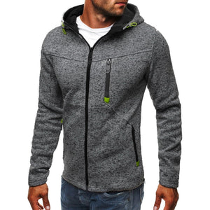 Men Sports Casual Wear Zipper Fashion Tide Jacquard Hoodies Fleece Jacket - lionhuntshop