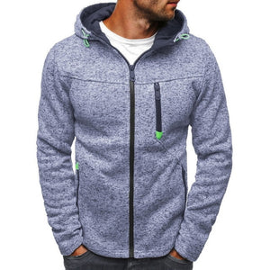 Men Sports Casual Wear Zipper Fashion Tide Jacquard Hoodies Fleece Jacket - lionhuntshop