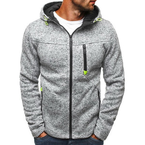 Men Sports Casual Wear Zipper Fashion Tide Jacquard Hoodies Fleece Jacket - lionhuntshop