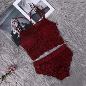 Women Sexy Transparent Lace Bra and Panty Set - lionhuntshop