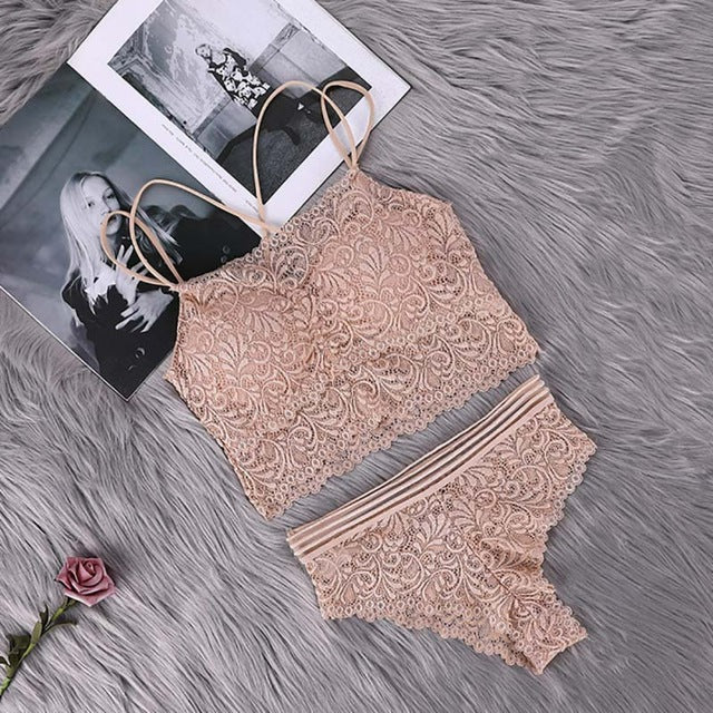 Women Sexy Transparent Lace Bra and Panty Set - lionhuntshop