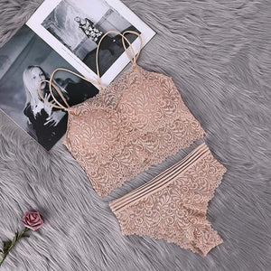 Women Sexy Transparent Lace Bra and Panty Set - lionhuntshop