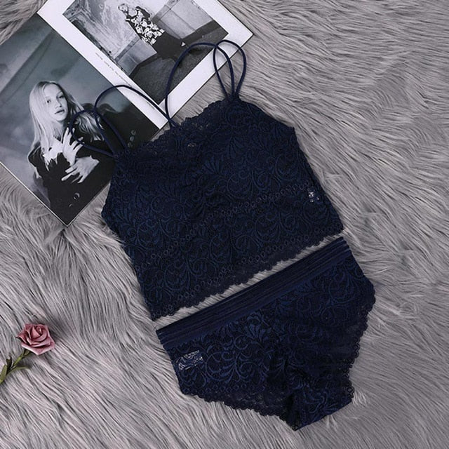 Women Sexy Transparent Lace Bra and Panty Set - lionhuntshop