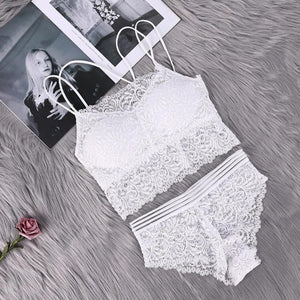 Women Sexy Transparent Lace Bra and Panty Set - lionhuntshop